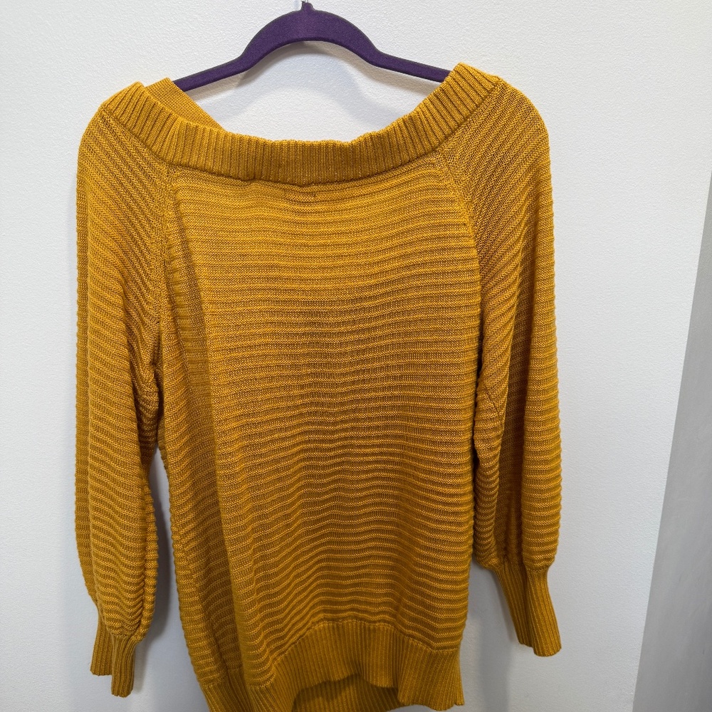 NY & CO Mustard Yellow Sweater with Back Detail
